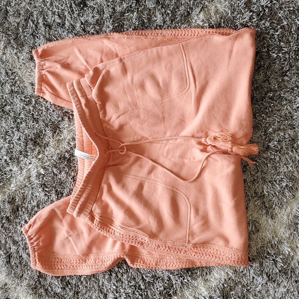 Free People Boho Coral High Waisted Jogger Sweat Pants. Size Medium.
